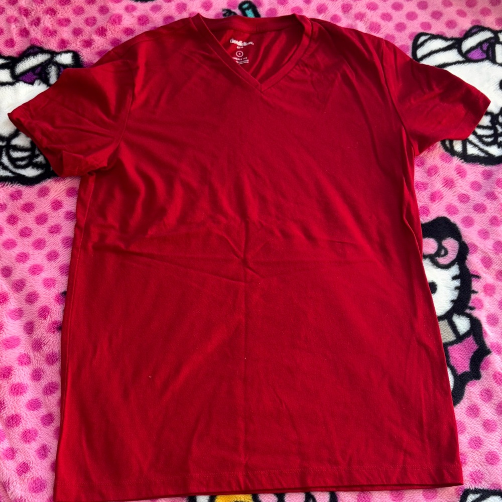 Goodfellow & Co Bold Red V-Neck Tee
